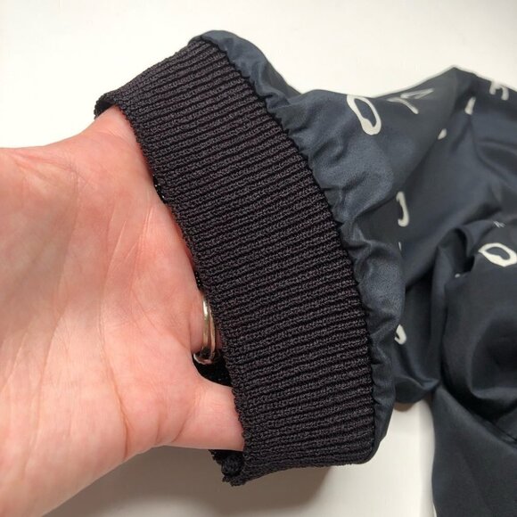 𝅺VINTAGE Castleberry Painted White Abstract Polka Dot Black Bomber Shirt Blouse - Picture 8 of 11